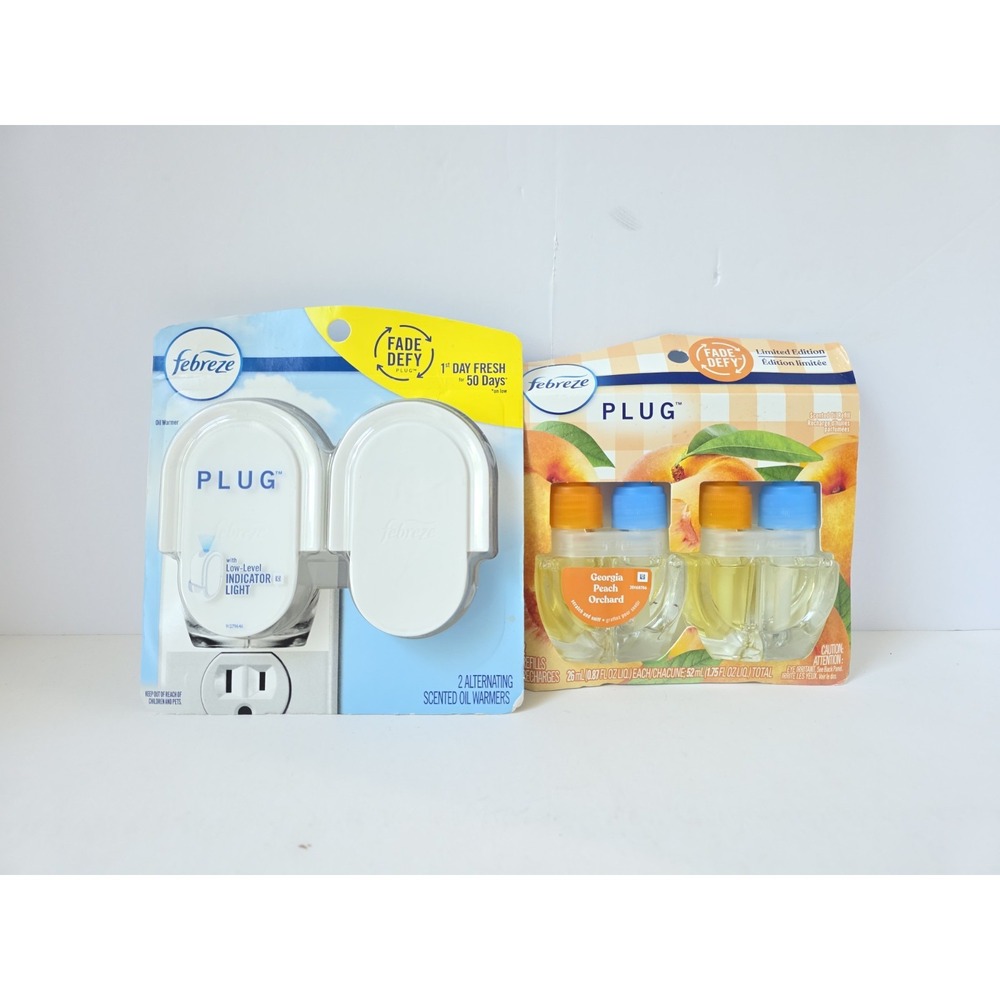 Febreze Plug Georgia Peach Orchard 2 pack + wamer NEW